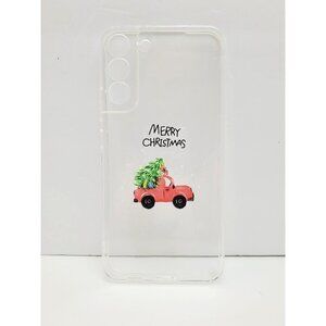 Galaxy S22 Plus Christmas Tree Red Truck Merry Christmas Phone Case Clear Backgr